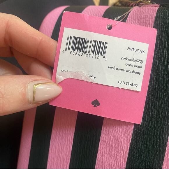 NEW Kate Spade New York SYLVIA STRIPE SMALL DOME CROSSBODY - Picture 7 of 9